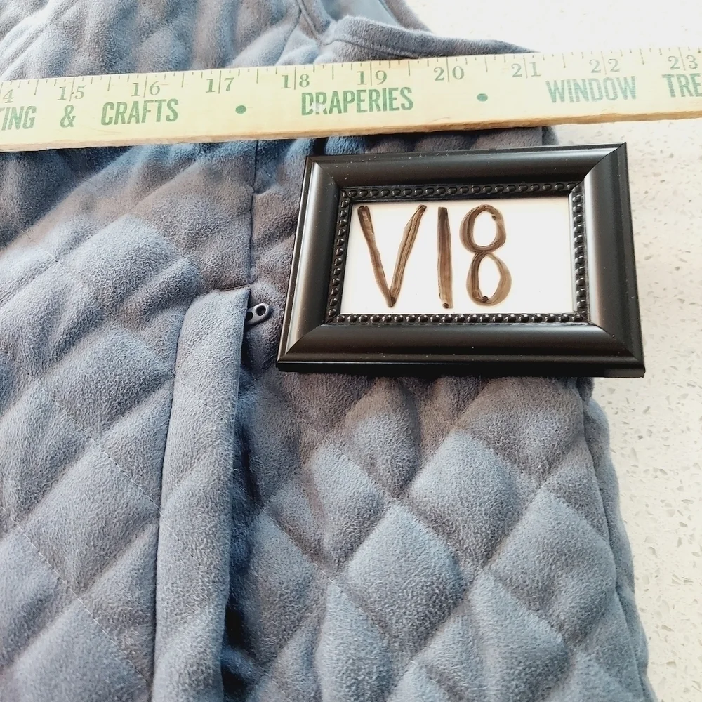 Cabela’s Women's Diamond Quilted Faux Suede Button Up Vest Slate Gray Size Large